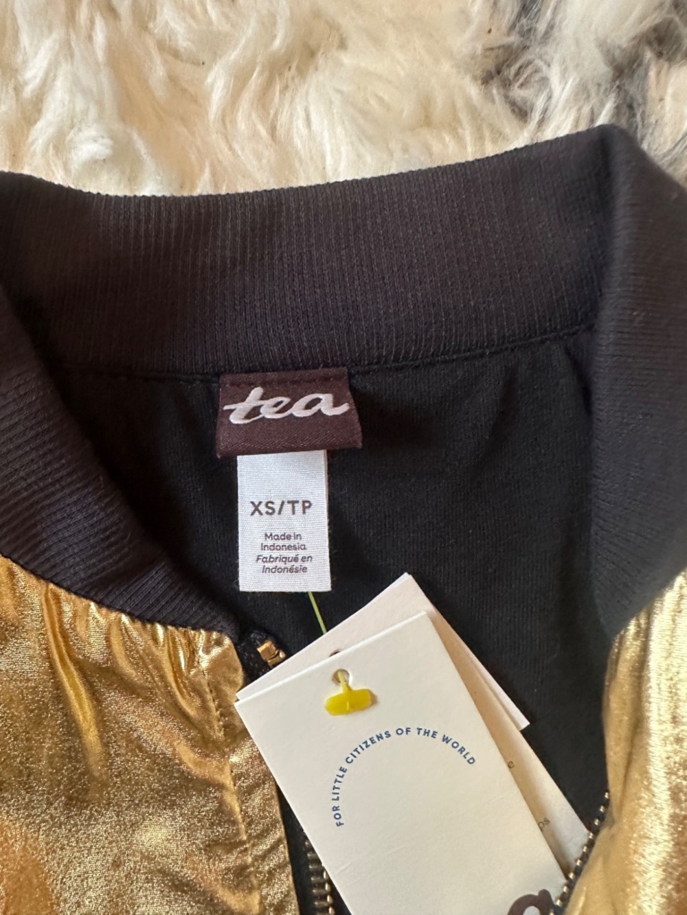 NWT Tea Collection Metalic Bomber Jacket - Picture 2 of 3